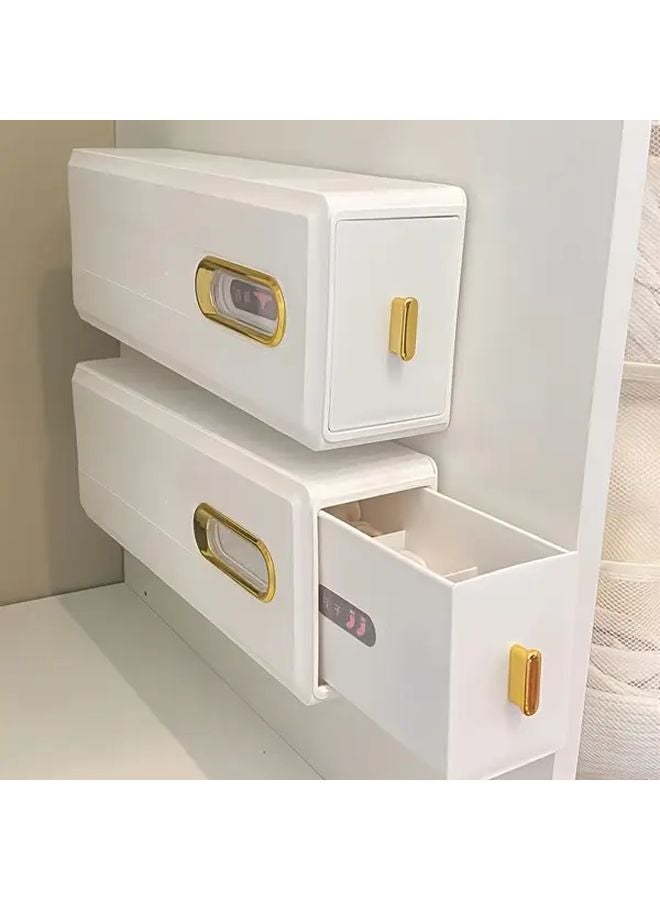 Upgraded Drawer Underwear Storage Box Wall Mounted Organizer With Golden Handles - Image 1